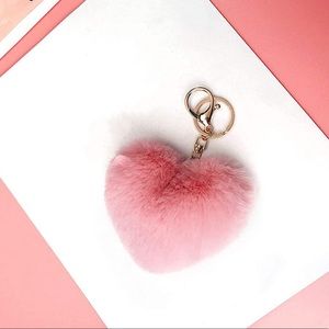 💖 2 for $12.00 Heart Pom Keychain